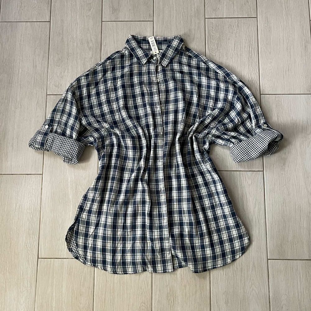 Max Studio Oversized Button Down Top